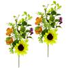 Flair Flower Ramo decorativo artificiale con papaveri, girasole, fiori artificiali, ramo di fiori artificiali, rami di seta singoli, ramo decorativo AST