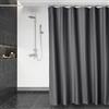 DUFU Tenda da Doccia Impermeabile 180 x 200 cm, Lavabile in Poliestere Traslucido per Vasca da Bagno con 12 Ganci, Grigio Scuro