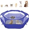 Pawaboo Recinto per Animali Domestici, Box per Animali Piccoli, Tenda per Gatti Cani Cuccioli, Portatile Gabbia, Recinzione in Tessuto Oxford e a Rete, Resistente e Pieghevole - Blu Scuro