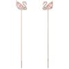 Swarovski Orecchini pendenti Dazzling Swan, Cigno, Rosa, Placcato color oro rosa