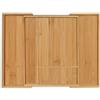 Relaxdays Portaposate Cassetto, Regolabile, 5-7 Scomparti, HLP 5x28,5x36 cm, Organizer Cucina in bambù, Marrone Naturale, Fibra di Legno