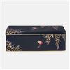 Elite Gift Boxes Sara Miller - Scatola di latta rettangolare, sfondo blu scuro con uccellino