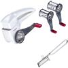 Westmark Set 1 grattugia a tamburo con 3 tamburi di taglio + 1 pelapatate, acciaio inox/ABS, bianco/antracite/argento, 117222E7