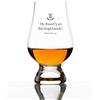 GLENCAIRN Bicchiere da whisky scozzese ufficiale Glencairn con incisione My Heart is in The Highland's citazione di Robert Burns | Prodotto in Scozia