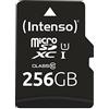 Intenso Premium Scheda di Memoria microSDXC da 256 GB Class 10 UHS-I (con Adattatore SD), Nero (3423492)
