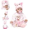 ZIYIUI 55 cm 22 Pollici Bambole Reborn Femmina in Silicone Morbido Vinile Realtà Neonatale Toddler Bambole Reborn originali Doll Simulazione Bello Ragazza Regalo di Natale