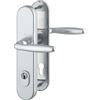 Hoppe Maniglia di sicurezza Verona - su piastra lunga cilindro a profilo distanza 92 mm, SST 8, con nucleo protezione estrazione, per porte dello spessore di 67 - 72 mm, argento anodizzato, 1 pezzi, 3903037