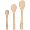 Chef Pomodoro Cucchiaio Legno Cucina in Set da 3 Pezzi, Realizzati in Legno di Faggio - Da 30,5 cm, 20,5 cm e 20,5 cm - Cucchiaio di Legno Antigraffio Ideali su Pentole Antiaderenti e Ceramica