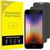 JETech Privacy Pellicola Protettiva per iPhone SE 3 (4,7 Pollici, Modello 2022, 3a Generazione), Anti Spy in Vetro Temperato, Compatibile con la Cover, Pacco da 2