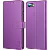 Ganbary Cover compatibile con iPhone SE 2022 5G/SE 2020/8/7, Premium Pelle PU Portafoglio Libro Custodia per iPhone SE 2022/SE 2020/8/7 [Protezione Completa] [Slot Scheda] [Funzione Supporto], Viola