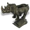 lachineuse Grand Rhinoceros Bianco Bronzo