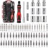 Amazon Basics Set di chiavi a cricchetto magnetiche e cacciaviti di precisione per elettronica, 73 unità, confezione da 1, Nero, Rosso, Argento