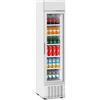 Ristoattrezzature Modello: 105620063232440,Frigo vetrina bibite verticale refrigerata SLIM 1 anta in vetro +1 +9 °C bianca 253 lt 45x59,5x200,7h cm