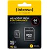 Intenso 64Gb Scheda MicroSDXC Intenso UHS-I U1 Class 10 con Adatatore [3424490]