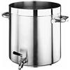 PADERNO WORLD CUISINE Pentola alta con rubinetto cm 32 Serie 1100 inox h cm 32 Lt 24