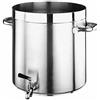 PADERNO WORLD CUISINE Pentola alta con rubinetto cm 36 Serie 1100 inox h cm 36 Lt 36