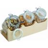 PADERNO WORLD CUISINE Espositore cereali cm 43x17x13,5 acero con 3 vasi ermetici vetro 2 Lt