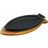 PADERNO WORLD CUISINE Piatto pesce cm 15x25 ghisa con supporto faggio