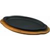 PADERNO WORLD CUISINE Piatto pesce cm 15,5x29,6 ghisa con supporto faggio Lava