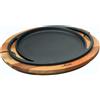 PADERNO WORLD CUISINE Piatto tondo Ø 20 ghisa con supporto faggio