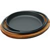 PADERNO WORLD CUISINE Piatto rotondo cm 16 ghisa con supporto faggio Lava