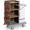 PADERNO WORLD CUISINE Carrello di servizio Lt 150 PP Rilsan MDF cm 104x56x130 Kg 26