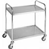 PADERNO WORLD CUISINE Carrello di servizio 2 ripiani inox cm 91x59x93