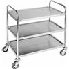 PADERNO WORLD CUISINE Carrello di servizio 3 ripiani inox cm 91x59x93