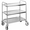 PADERNO WORLD CUISINE Carrello di servizio 3 ripiani inox cm 80x50x93,5