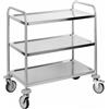 PADERNO WORLD CUISINE Carrello di servizio 3 ripiani inox cm 100x50x93,5