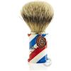 Omega 6735. Pennello da Barba in Tasso. Manico tricolore in Resina Barber Pole