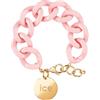 ICE-WATCH - Jewellery - Chain Bracelet - Pink Lady - Bracciale in Maglia Rosa XL da Donna con Medaglia d'Oro (020358)