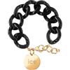 ICE-WATCH - Jewellery - Chain Bracelet - Black - Bracciale in Maglia Nera XL da Donna con Medaglia d'Oro (020354)