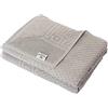 Carenesse Set di Asciugamani doccia da 2, 70 x 140 cm, qualità premium di hotel, design a nido d'ape e bordo della scatola, 100% cotone, grigio