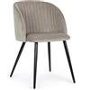 Konte.Design Set di 2 sedie QUEEN in velluto tortora
