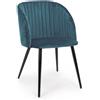 Konte.Design Set di 2 sedie QUEEN in velluto blu