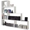 Fores Libreria In Legno Design Moderno Bianco Lucido 145x29xH145 Cm Mensole A Scala