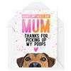 Tongue in Peach Carte divertenti per la festa della mamma | From The Dog For Her Parent Mum Love Mummy Banter | Grazie per aver raccolto la mia cacca | Figlia Son Pets | CBH882