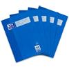 Oxford - Quaderno scolastico A4, a righe con bordo, lineaur 25, 16 fogli, blu, confezione da 5