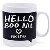 Froster Tazza Lavagna Gigante, Grande Tazza con Lavagna, XXL 800 ml, Disegna o Scrivici Sopra, Gesso Incluso