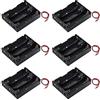 GTIWUNG 6Pcs Porta Batterie 18650, 3 × 3.7V 18650 Custodia per Batterie in Plastica con 3 slots, 18650 Battery Clip Battery Holder Batteries Case for 18650 Battery with Connect Lead for Arduino
