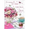 Piccadilly Greetings Biglietto di auguri per la nonna - 23 x 15 cm - Regal Publishing,marrone|rosa|pesca|grigio