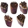 Royal Kraft Floreale Ottone legno Stampa Timbri (Set di 5) - DIY Tessuto, Argilla, Ceramica Blocchi BHtag0002