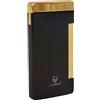 GERMANUS Jetflame - Accendino piatto con fiamma piatta, colore: Nero/Oro