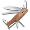 Victorinox, Ranger 55 Wood, Coltello Svizzero, Originale, Multiuso, Campeggio, 10 Funzioni, Lama, grande, Apriscatole, Bloccabile