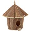 Relaxdays Casetta per Uccelli, Decorazione da Appendere, Legno non Trattato,Balcone & Giardino, 16x16x16 cm, naturale