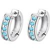 Elli Orecchini Creole con Cristalli di Zirconia cubica in Argento 925, Donna
