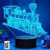 Ammonite Luce notturna del treno, lampada 3D illusione del treno a vapore ammonite per bambini, regali di compleanno creativi per bambini ragazzi camera da letto Decor