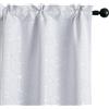 GIRASOLE HOME® Coppia Tende Oscuranti Termiche Morbide Fantasia Argentata 3D Tenda Isolante per Soggiorno Camera e Interni 2 Pannelli con Tasca (70x235cm, Bianco Ghiaccio)