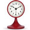 Lafocuse Metallo Sveglia Silenziosa con Snooze, Luce Notturna, Vintage Orologio da Tavolo, Rosso Sveglia da Comodino Analogica Batteria senza Ticchettio per Casa Ufficio 12cm